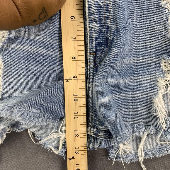 VTG Levi's Denim Shorts Womens 27 California Cutoff Distressed 70s Orange Tab - Picture 7 of 15
